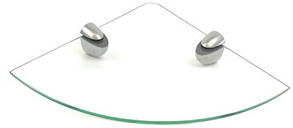 Regale4You Eckregal 25x25/6 klar Glas/Cliphalterung Mini silbermatt 1 Stück Wandregal Ecke