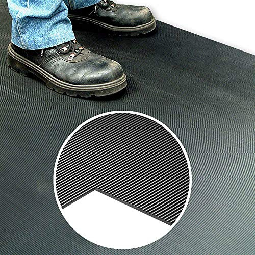 COBA Europe RR010925 COBArib Anti-Slip Fluted Rubber Matting Black 0.9m x 2.5m x 3mm