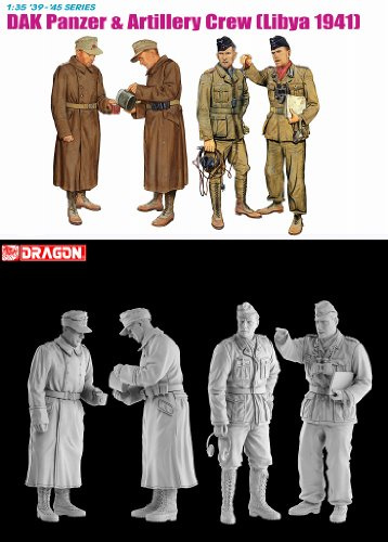 Dragon 500776693-1:35 DAK Panzer und Artillery Crew Libya'41