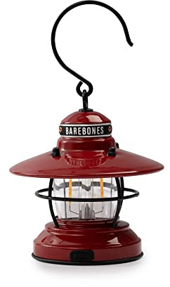 Barebones Edison Mini-Laterne – Vintage Verstellbare Campingleuchte USB LED Licht Laterne für Außen (Rot)