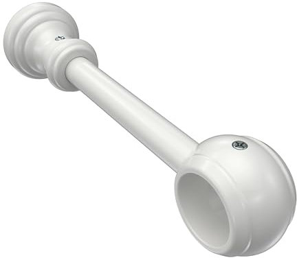 Interdeco Gardinenstangen Träger/Wandhalter Weiß 17 cm Abstand kürzbar für 28 mm Ø Classic