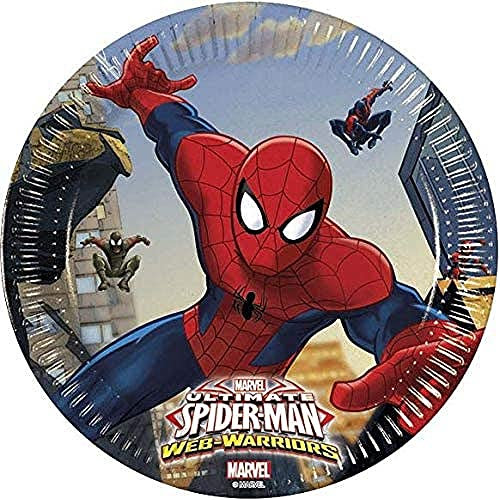 Procos Ciao - Assiette 20 cm Ultimate Spiderman Web Warriors, Multicolore, 5PR85152