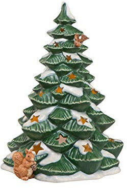 Goebel X-Mas-Figur Verschneiter Tannenbaum aus Steingut Mehrfarbig, Maße: 17cm x 16,5cm x 23,5cm, 66-701-65-7