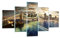 Mehrteilige Bilder auf Glas Amerika Architektur New York Glasbild 125x70cm Wandbilder Dekoration Wohnzimmer Schlafzimmer Küche Set 5 teilige Klein Wanddeko Wand Kunstdruck Art Modern GEA125x70-0226