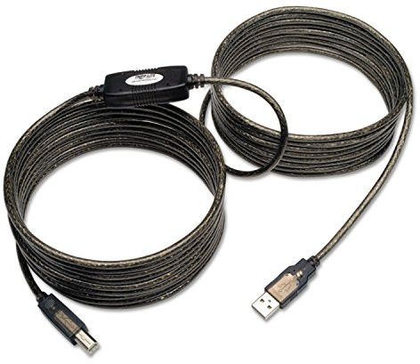 TRIPP LITE Eaton USB 2.0 Hi-Speed A/B Active Repeater Cable (M/M) 25-ft. (U042-025) Silver