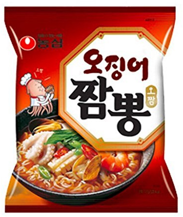 Nongshim Squid Cham-pong Noodle Ramyun, 124g Packages (Pack of 20)