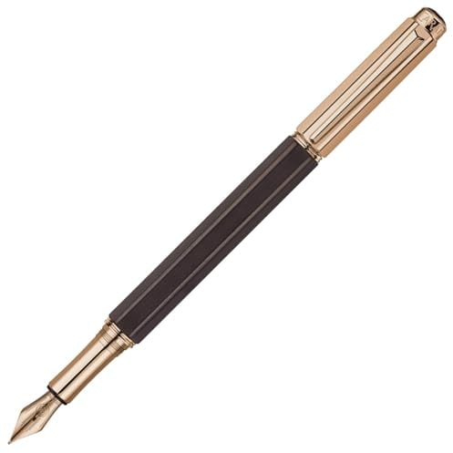 Caran d'Ache Varius Fountain Pen, Ebony with Rose-Gold Plating, Nib F (4490.132)