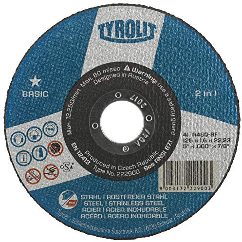 Tyrolit 41 Trennscheibe gerade, Gewebeverbindung, Abmessung 125x2,0x22,23,VE: 25 Stück, 1 Stück, 222999
