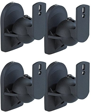 auvisio Boxenhalter: Kompakt-Halterung für Satelliten-Lautsprecher im 4er-Pack (Lautsprecher Wandhalterung, Halterung Wand, Wandhalter)