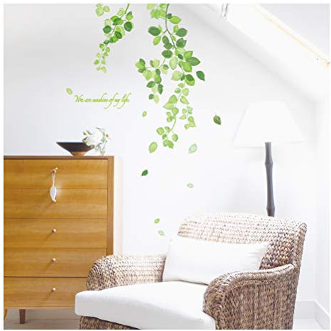 Ambiance Sticker Autocollant Muraux Décoration Adhésifs Feuilles de Lierre Sticker Murale pour Bébé, Chambre d'enfant et Salon - H50 x L70 cm