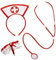 W WIDMANN MILANO Party Fashion 9864Y - Set per costume da infermiera composto da cerchietto, giarrettiera con pizzo e stetoscopio, per carnevale o festa a tema