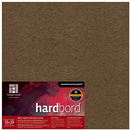 Ampersand Art Supply Hartfaserplatte Holz Malplatte: Museum Series Hardbord, 16 x 16, 1-1/2 Zoll Cradled Profil