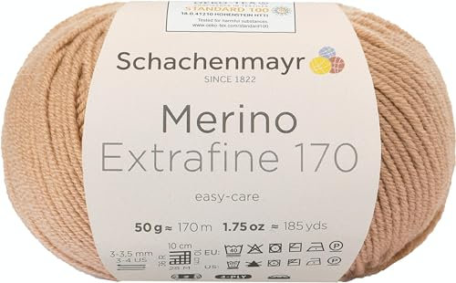 Schachenmayr Merino Extrafine 170 9807551-00005 kamel Handstrickgarn, Schurwolle