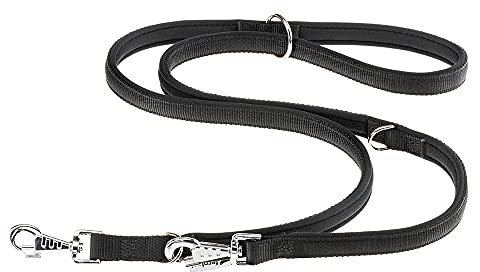 Ferplast Daytona GA Guinzaglio per Cani da Addestramento Extraresistente - 3 Lunghezze Regolabile - Morbida Impugnatura Imbottita - Antiabrasione - Design Italiano - 200 x 1,5 cm, Nero