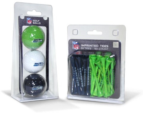 Team Golf NFL Seattle Seahawks Golfball-Set (3 Stück) und Tees (50 Stück)