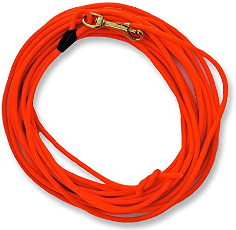bio-leine 10m Schleppleine aus runder Biothane mit Karabiner - Hundeleine Leine für kleine & große Hunde I schmutz- und wasserabweisend - in Orange