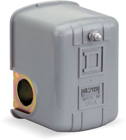 Square D 9013FYG2J25 WATER PRESSURE SWITCH 60-80 PSI, Pressure Switch, Pressure Actuator, Automatic Operation, Grey