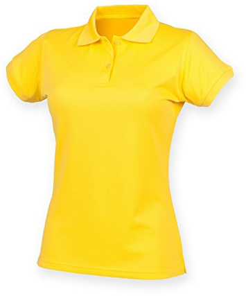 Henbury Womens/Ladies Coolplus® Fitted Polo Shirt (M) (Yellow)