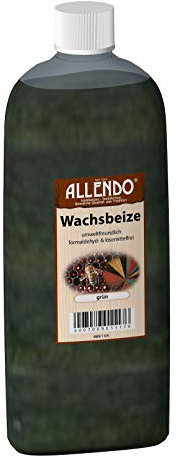Wachsbeize Buntfarbe inkl.1x Pinsel für beizen zum Auftragen (1000 ml grün)