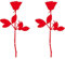 GreenIT Rose 20cm Auto Fenster Spiegel Aufkleber Tattoo die Cut Decals Vinyl Selbstklebende Deko Folie Depeche Mode (2 Stück rot)