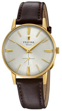 Festina Herren Analog Quarz Uhr mit Leder Armband F20249/1