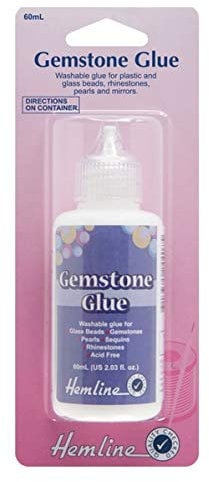 Hemline Washable Gemstone Glue for Beads, Rhimestones, Pearls and Mirrors 50ml Bottle