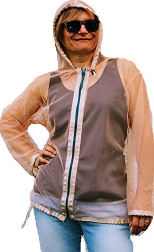 Nomaquito LLI-Moskitonetz-Jacke Ultraleichter Insektenschutz mit Permethrin-Imprägnierung, Größe M, Beige