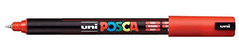 Uni Posca Marker PC-1MR Paint Glass Pen Extra Fine Bullet Tip 0.7mm Red