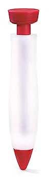 CUISIPRO Silikon Dekorierstift 15 ml | Mit 2 Tüllen | Genaues Dosieren individueller Verzierungen von Cremes/ Zuckerguss für Torten oder Desserts | Torten Zubehör Spülmaschinengeeignet | Zuckerguss-Applikator, für Torten, Kuchen und Desserts, präzises Dosieren