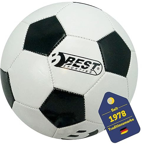 BEST SPORTING Fußball Superstar Classic I Fussball mit klassischem Design I hochwertiger Ball I Fußball Kinder in Größe 5 I weißer Fussball Kinder I strapazierfähiger Trainingsball