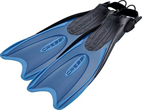 Cressi Palau Fins - Verstellbare Flossen zum Tauchen, Freitauchen und Schnorcheln, Verfügbar für Erwachsene und Kinder, Blau/Hellblau, 41/44