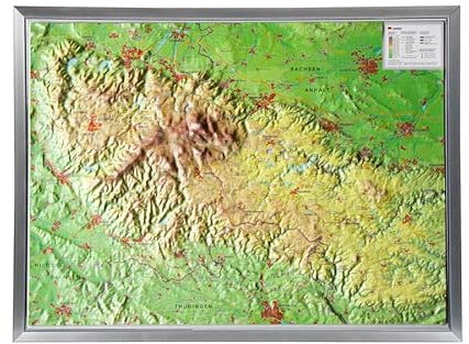 Harz 1:200.000 ohne Rahmen: Reliefkarte vom Harz ohne Rahmen (Tiefgezogenes Kunststoffrelief)