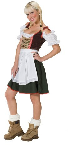 Sexy Tirolerinkostüm Tirolerin Kostüm Kleid Gr. 36, 38, 40, 42, 44, 46, Größe:40