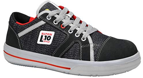 ELTEN Sicherheitsschuhe SENSATION Low ESD S2, Damen und Herren, Leder/Textil, Stahlkappe, leicht, sportlich, Schwarz, Größe: 39