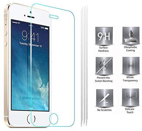 teKKno® [PACK OF 3] TEMPERED GLASS LCD Screen Protector Guard for Apple iPhone 5 / iPhone 5S, SE & 5C