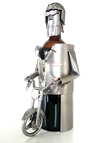 metalman24 Schraubenmännchen Biker Motorrad WEINFLASCHENHALTER flaschenhalter handgefertigter Weinhalter ausgefallene Geschenkidee