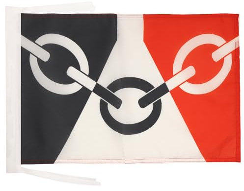 AZ FLAG - Drapeau Pays Noir - 45x30 cm - Pavillon Black Country - Angleterre 100% Polyester avec Deux Cordelettes - 20g