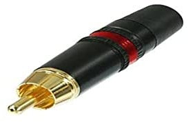 REAN NYS373 Cinchstecker mit vergoldeten Kontakten und rotem Ring