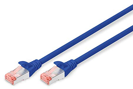 DIGITUS LAN Kabel Cat 6 – 0,5 m – S/FTP Geschirmt – Blau | 1 Gbit/s – PoE++ – AWG 27/7 – LSZH – RJ45 Netzwerkkabel Patchkabel – Kompatibel zu Cat 6A und Cat 7