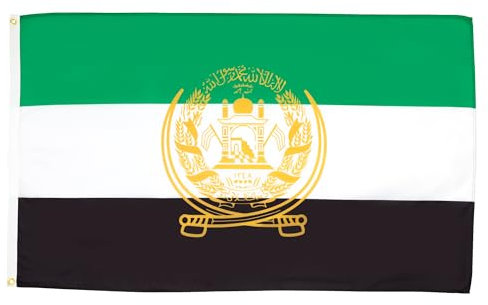 AZ FLAG - Bandera Afganistán 2001-2002 - 150x90 cm - Bandera Afgana Antigua 100% Poliéster Con Ojales de Metal integrados - 110g - Colores Vivos Y Resistente A La Decoloración