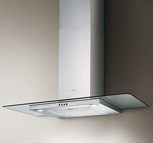 Elica Flat Glass Plus IX/A/90 Monté au mur Acier inoxydable 619m³/h - Hottes (619 m³/h, Conduit, A, A, C, 62 dB)