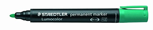 Staedtler Lumocolor 352 Permanent Marker Pens with Bullet Tip Pack of 6 Greenaa
