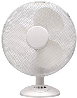 Unbekannt Tisch Ventilator Ø30cm 45W weiß Tischventilator Luftkühler Lüfter Belüftung