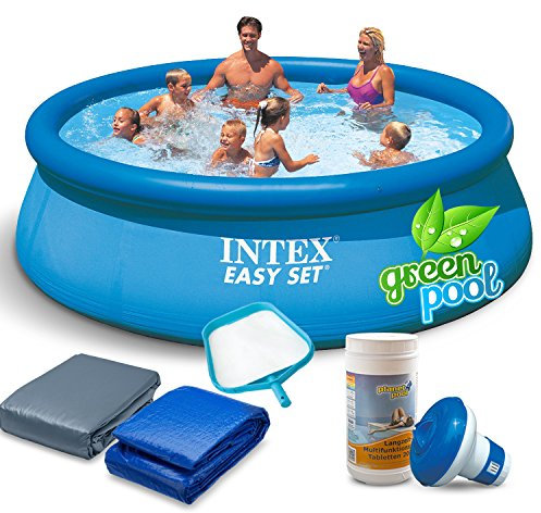 6 en 1 Set Green Jardin Piscine 366 x 76 cm Quick Up Piscine Intex 28130