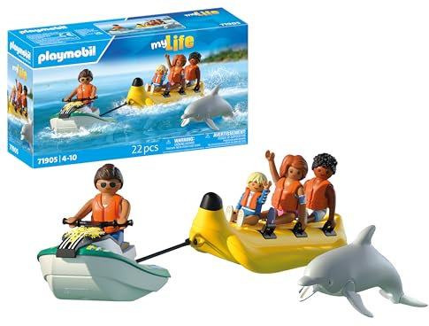 Playmobil | Vacation on The Beach | Tour en Bateau Banane | Jouet à partir de 4 Ans | Cadeau pour Enfants | Stimule la créativité | Plaisir de l'eau avec Figurines & Jet Ski | 71905
