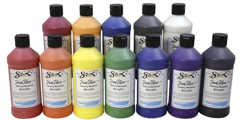sax 439304 True Flow Heavy Body Peinture acrylique – Pinte – Lot de 12 – Couleurs assorties