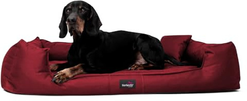tierlando® Orthopädisches Hundebett Goofy für große Hunde XL bis XXXL mit waschbarerem Polyester-Bezug, ideal bei Gelenkproblemen Größe: 130x100cm | Farbe: 04 Dunkelrot