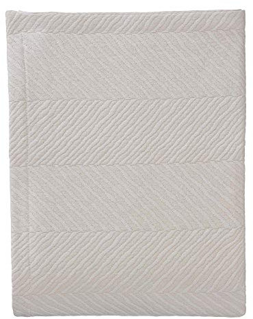 URBANARA Tagesdecke/Bettüberwurf Cieza - 100% Baumwolle, Decke in Strukturiertem Fischgrat (180 x 230 cm, Beige/Natur)