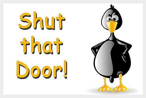 Funny penguin flexible fridge magnet gift - shut that door!