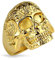 Mianova Herren Ring Edelstahl Massiv Breit Herrenring Männer Biker Rocker Schmuck Totenkopf Blumenmuster Gold IP Größe 67 (21.3)